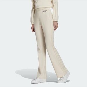 Adidas Cream Flare Ribbed Pants